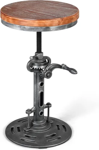 Miniatura 7 de Taburete de bar antiguo con asiento de poliuretano para cocina, comedor, altura de mostrador de 18 a 22 pulgadas, taburetes de café industriales