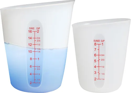 ZUYEE Tazas medidoras de silicona (2 tazas + 1 taza) tazas de fusión flexibles para mantequilla de resina epoxi, taza de chocolate para hornear,
