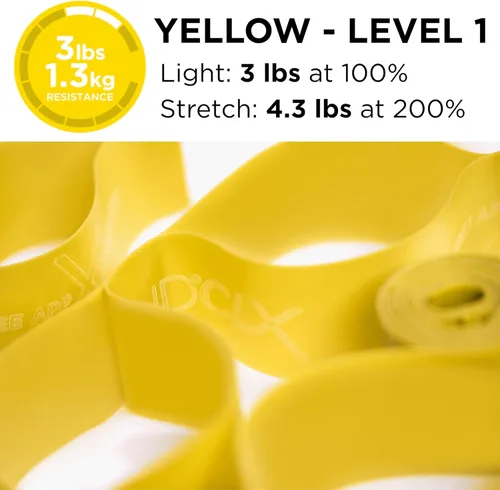 Miniatura 3 de THERABAND CLX Resistance Band with Loops, 5-Foot Band Nivel 1 / Claro - Amarillo