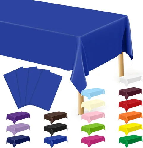 Miniatura 99 de Suministros de regreso a clases, 2 manteles de 108 x 54 pulgadas, manteles desechables coloridos para el primer día de escuela, rectangular
