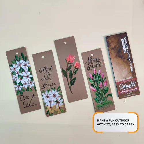 Miniatura 3 de Marcapáginas de papel kraft marrón de alta calidad de 350 GSM, ideal para medios mixtos y bellas artes (paquete de 2)