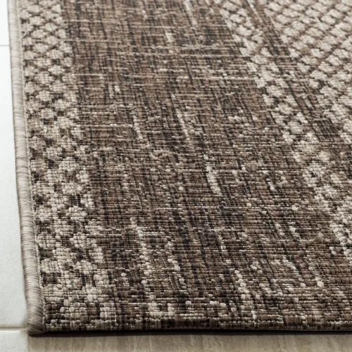Miniatura 2 de SAFAVIEH Alfombra lavable al aire libre Courtyard Collection - 2'7" x 5', beige claro y marrón claro, no desprende pelusa y fácil limpieza, ideal
