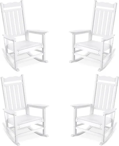 Miniatura 13 de Stoog Mecedora para patio, para todo tipo de clima, soporte de peso de 400 libras, nunca se decolora ni se pudre, para patio trasero, hoguera, Teca
