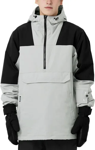 Miniatura 7 de Actleis Chaqueta de Snowboard Tipo Pullover para Hombre Impermeable con Capucha Aislada Chaqueta de Esquí Abrigo de Nieve Cálido de Invierno