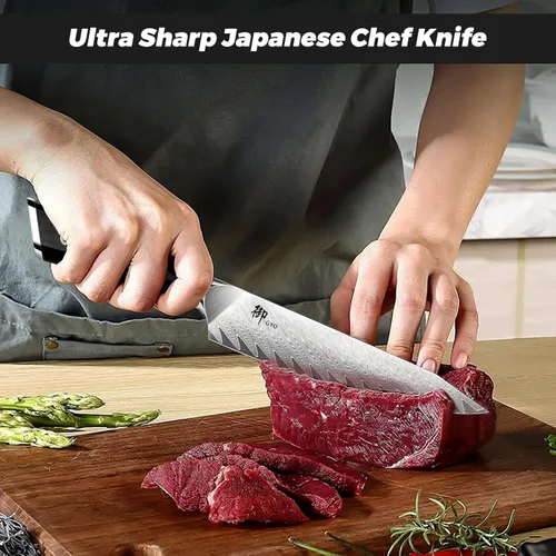 Miniatura 6 de SHAN ZU - Cuchillo de chef de Damasco de 6 pulgadas, cuchillo de cocina de acero japonés de 67 capas 10Cr15CoMoV, cuchillo de chef japonés súper