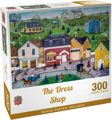 Masterpieces Rompecabezas de 300 piezas para adultos y familias – The Dress Shop – 19.25 x 26.63 pulgadas