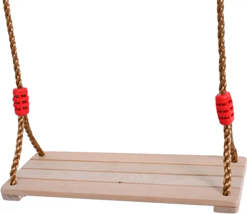 Asiento de columpio de madera de haya maciza, juego de columpio de cuerda ajustable de 16.4 x 7.5 x 0.6 pulgadas, silla colgante resistente para