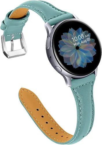 Miniatura 18 de JOYOZY Correa de cuero compatible con Samsung Galaxy Watch 6/7/FE/5/4 de 40 mm, 44 mm, Active (40 mm)/2 (40 mm) (44 mm), correa de muñeca delgada