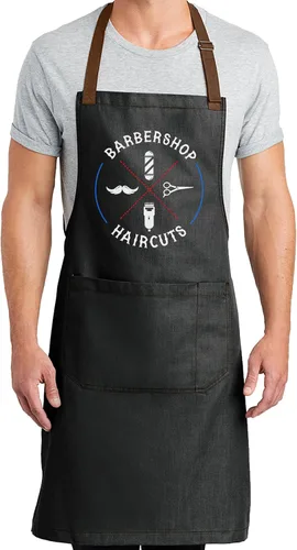 Miniatura 18 de TEEAMORE Delantal de peluquero Peluqueros Hombres Estilista Salón Delantales Dos Grandes Bolsillos Aseo Barbería.