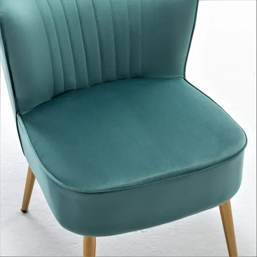 Miniatura 6 de Container Furniture Direct Silla moderna de terciopelo para sala de estar, dormitorio o entrada, diseño elegante y cómodo sin brazos con patas