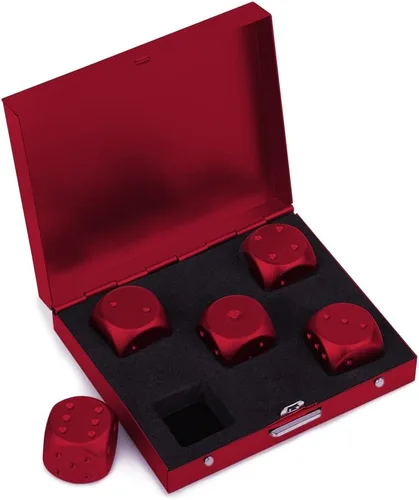 Miniatura 14 de DS. DISTINCTIVE STYLE Dados de aleación de aluminio 5 piezas 16 mm, dados de metal portátiles con estuche, dados de 6 caras para juego de fiesta