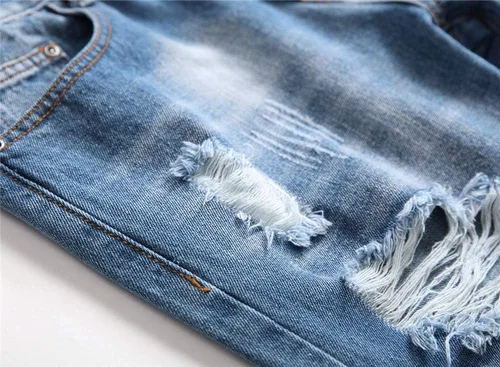 Miniatura 6 de AITITIA - Jeans rasgados de ajuste estándar para hombre