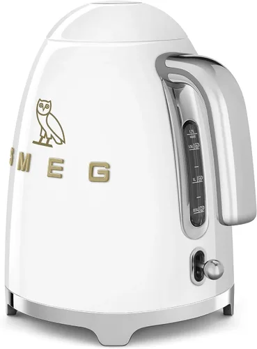 Miniatura 3 de Smeg x OVO - Hervidor eléctrico de 1.7 L, hervidor de té eléctrico OVO Collection Smeg de 7 tazas estilo retro de los años 50 (blanco)
