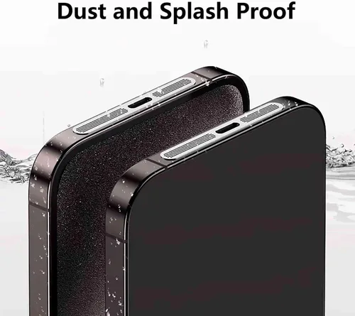 Miniatura 3 de para iPhone 16 Pro Max Auricular Parlante Malla Anti Polvo Adhesiva Cubierta - 5 PIEZAS / Negro