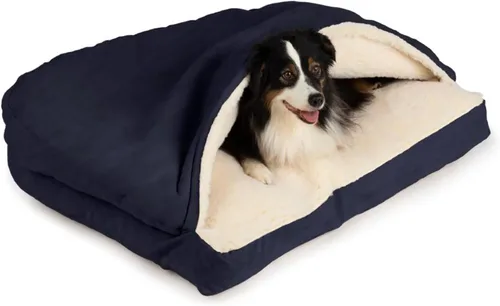 Miniatura 23 de Snoozer Pet Products Cama de lujo para perros estilo cueva rectangular con microserraje, pequeña, antracita