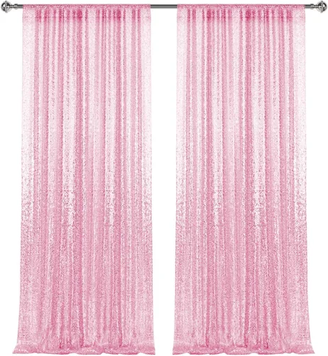 Miniatura 43 de 2 paneles de cortinas de fondo de lentejuelas verdes de 8 pies, cortinas de fondo de fotografía con purpurina para decoración de Navidad, boda