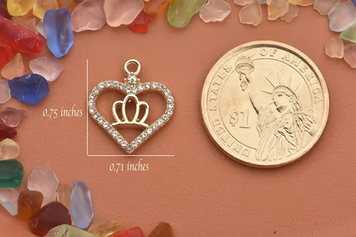 Miniatura 4 de Paquete de 20 dijes de diamantes de imitación chapados en oro, accesorios de cristal para collares, pulseras, joyería, manualidades, bricolaje