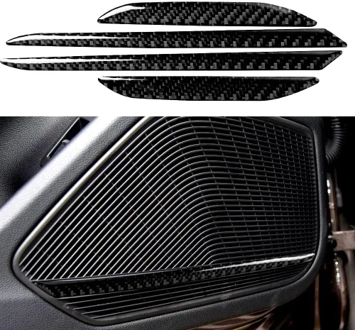 Miniatura 11 de Blazeray Accesorios interiores de fibra de carbono, cubierta decorativa, ajuste adhesivo para Audi A4 B9 2017-2019 (cubierta de perilla central)