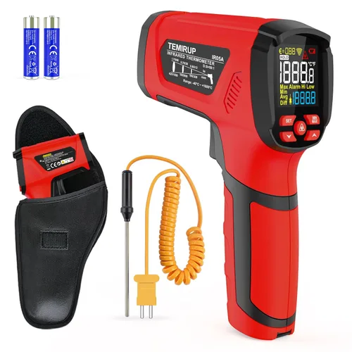 Miniatura 11 de Pistola Termómetro Infrarrojo MESTEK, Termómetro Láser Digital sin Contacto con LCD a Color para Cocina, Reparaciones Domésticas, Medición