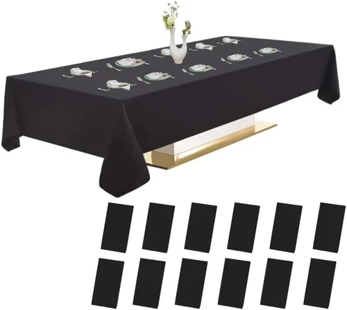 Miniatura 22 de Urby Paquete de 12 manteles rectangulares de plástico, con asientos para 4-6 personas, mantel desechable resistente y empaquetado individualmente