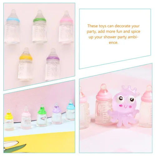 Miniatura 6 de 30 Uds. Miniatura Baby Shower Favores Mini Biberón Plástico Baby Bottle Candy Bottle Boy Girl Recién Nacido Bebé Bautismo Decoración Fiesta