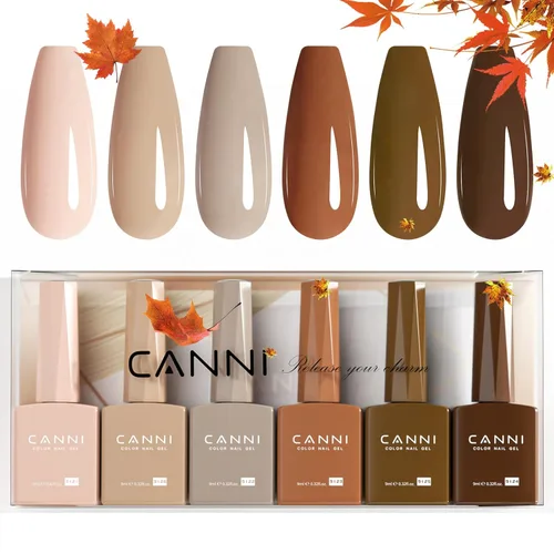 Miniatura 22 de CANNI Juego de esmaltes de uñas en gel sin hema de 9ml - Kit de manicura de gel para uñas rosa claro de 6 piezas, esmalte LED de remojo fácil