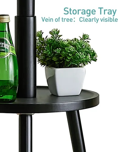 Miniatura 7 de Perchero de madera independiente con estante, árbol de abrigo de cactus de bambú, árbol de abrigo para ropa, bolsa/sombreros, soporte para entrada