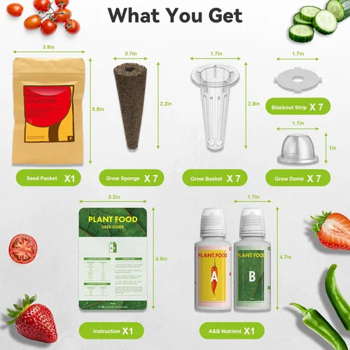Miniatura 2 de Kit de semillas de frutas Inbloom para AeroGarden, Ahopegarden, GARDENCUBE, MUFGA, sistema de cultivo hidropónico iDoo, 7 cápsulas