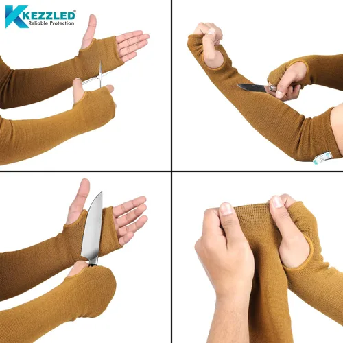 Miniatura 3 de Mangas protectoras para brazos, resistentes a cortes, rayones, calor con protectores UV, seguridad para trabajo de cocina y jardín, 18 pulgadas