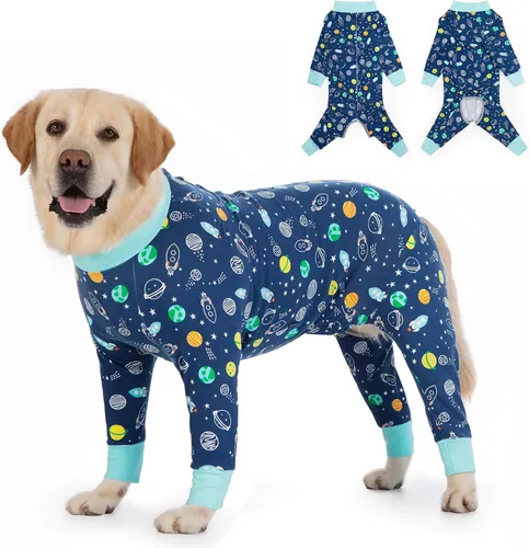 Miniatura 14 de Traje de recuperación para perros grandes y medianos después de la cirugía, mameluco antilameduras suave y transpirable para perros, alternativa al