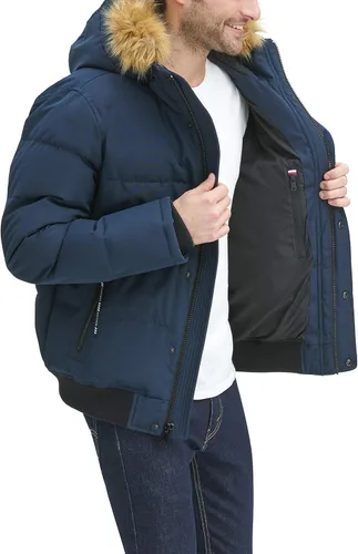 Miniatura 7 de Tommy Hilfiger Chaqueta Bomber de Esnórquel Acolchada de Tela Ártica para Hombre (Estándar y Tallas Grandes)