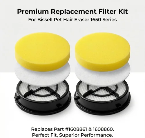 Miniatura 2 de Paquete de 2 filtros 16871 16881 para borrador de pelo de mascotas Bissell Febreze, repuesto para aspiradoras verticales, modelo 1650 Series, 1650A