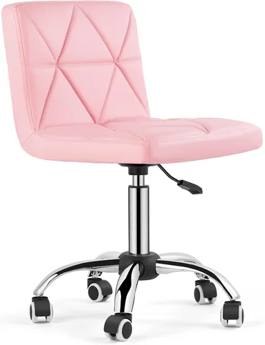 Miniatura 9 de COSVALVE Juego de 2 sillas de escritorio sin brazos, silla giratoria de oficina con respaldo bajo, silla de trabajo ajustable con ruedas giratorias