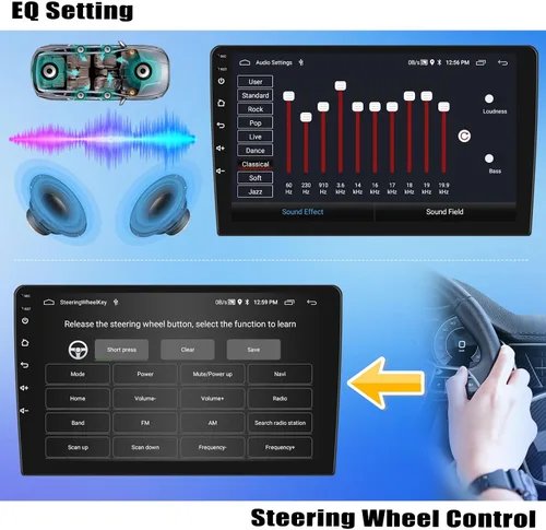 Miniatura 6 de Estéreo de coche Android 13 2+64G para Hyundai Grand I10 2013-2019 con CarPlay Android Auto, radio de pantalla táctil IPS de 9 pulgadas con WiFi
