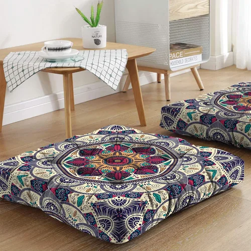 Miniatura 15 de Cojín de meditación con mandala, tapete de meditación bohemio, almohadas de meditación para sentarse en el suelo, cojines para sentarse en casa y al
