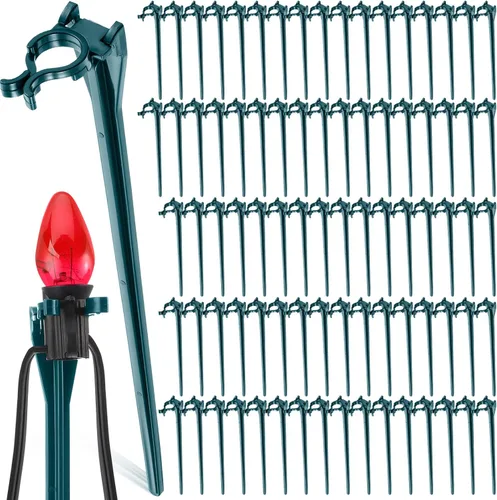 Miniatura 11 de Estacas de luz de Navidad universales para patio, césped, vacaciones, tira de luces C7 C9, estacas de suelo de 7.5 pulgadas para luces de Navidad al