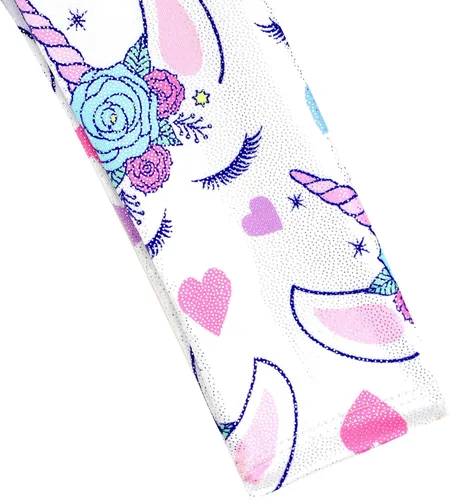 Miniatura 13 de HOZIY - Leotardos de manga larga para niñas, de gimnasia, para niños pequeños, trajes florales de unicornio, galaxia, arco iris, patrón de rayas