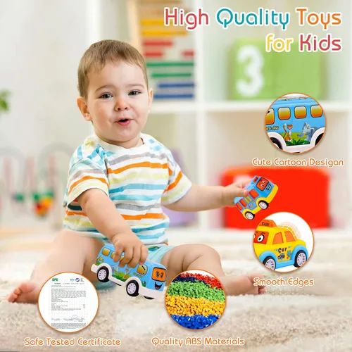 Miniatura 6 de Nicmore Camión transportador de juguetes para niños pequeños: juguete de transporte para niños de 1, 2, 3, 4 años, 18 meses, 5 en 1, regalo