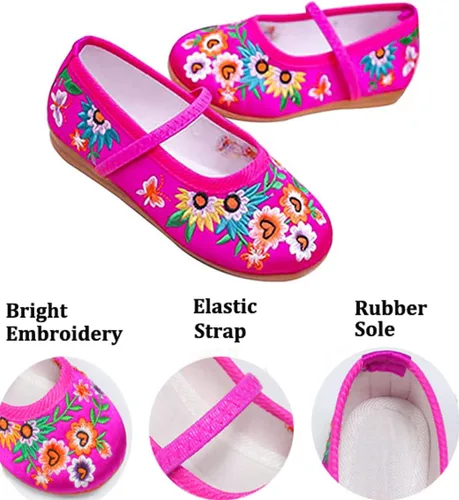 Miniatura 2 de IDOTTA Disfraz de Encanto Mirabel zapatos para niñas Isabela Madrigal Cosplay bordado Mary-Jane zapatos planos