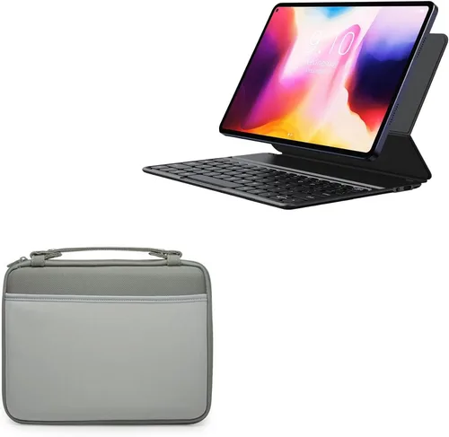 BoxWave Funda compatible con Chuwi HiPad Pro - Maletín rígido, bolsa de mensajero delgada, bolsillos laterales, peltre