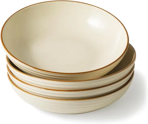 Miniatura 15 de famiware Tempus - Juego de 4 cuencos para pasta de 8.6'', cuencos de 40 oz para cocina, cuencos hondos de gres para servir, aptos para lavavajillas