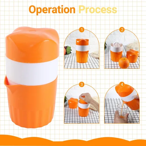 Miniatura 4 de Exprimidor de naranja, exprimidor de mano exprimidor de cítricos, tapa manual, rotación, prensa escariador para limón, lima, pomelo con colador