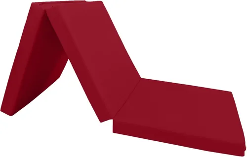 Miniatura 4 de D&D Futon Furniture Camas de espuma de triple pliegue, cama plegable Shikibuton para colchón para ahorrar espacio, 3 x 27 x 75 pulgadas, color rojo