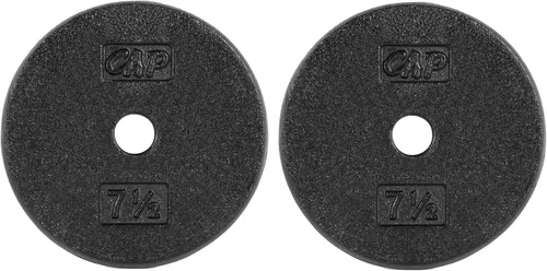 Miniatura 35 de CAP Barbell Placas de peso estándar de hierro fundido de 1 pulgada, individuales y juegos 1.25-50 libras Múltiples opciones Gris