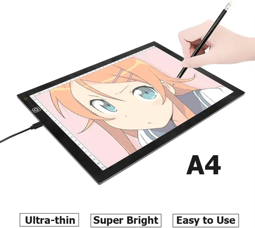 Miniatura 7 de AIAURORA Tablero de copia LED A4, tablero de dibujo de trazado de luz, ultrafino y ajustable USB, almohadilla de trazo LED para dibujo de tatuajes