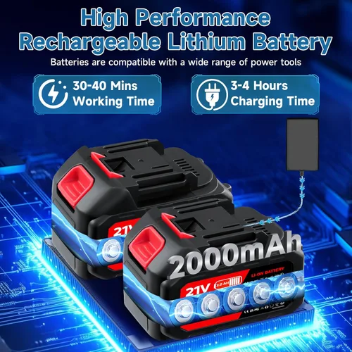 Miniatura 2 de Pistola de lavado a presión inalámbrica, lavadora de batería portátil de 1500 W, lavadora a presión eléctrica de 60 bar/870 PSI, lavadoras de alta