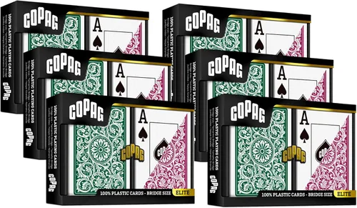 Miniatura 8 de Copag 1546 Diseño 100% Plástico Cartas de Juego, Tamaño Bridge (Estrecho) Verde/Burdeos (Índice Jumbo, 1 Juego)