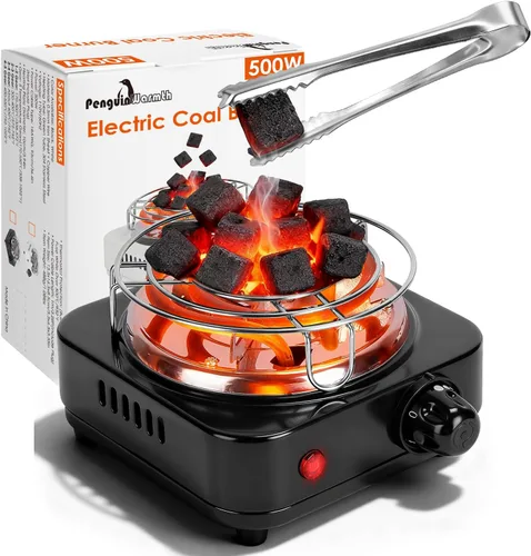 Miniatura 9 de TeqHome Placa Caliente, Quemador Portátil de Encimera de 1000W y Estufa Eléctrica, Placa de Cocción de Un Solo Quemador de Hierro Fundido con 5