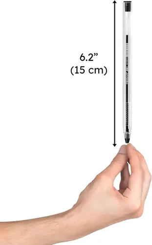 Miniatura 3 de PENSAN - Paquete de 250 bolígrafos de bola, (125 negros y 125 azules) - Bolígrafos de 1.0 mm de punta media, agarre ergonómico triangular, escritura