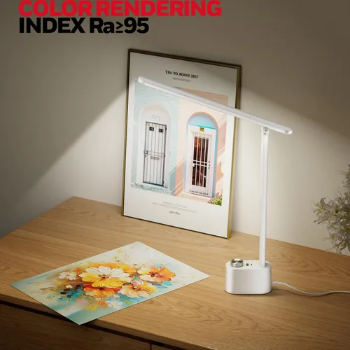Miniatura 3 de Honeywell Lámpara de escritorio LED mejorada - H01 Pro Sunturalux™ Luz de escritorio plegable con puerto de carga USB A+C, lámpara de mesa regulable